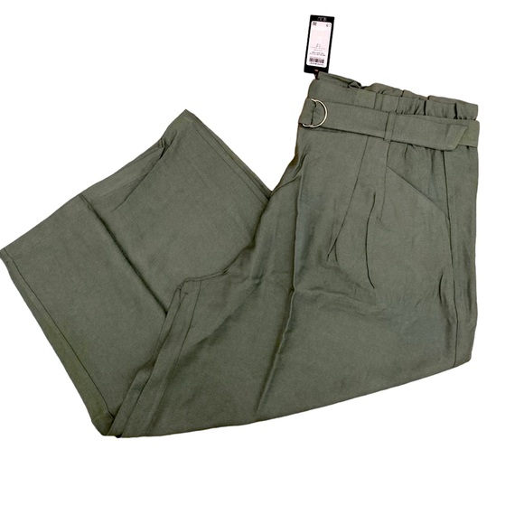 Vero Moda Pants - Vero‎ Modal Pants High Waisted wide leg crop pants Olive Green Size 16 Brand New
